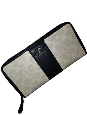 Coach Zip Around Monogram Wallet